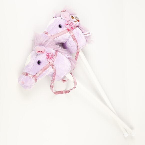 Lot of 2 Aurora Giddy Up Friends Purple Horse 36'' Riding Stick 2024 - Picture 1 of 13